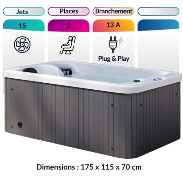 jacuzzi allongé 2 places wifi – Image 2